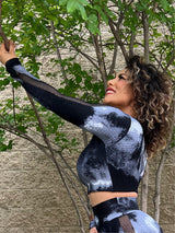 Tie Dye B/W Mesh Top