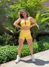 Textured Yellow Brazilian Short